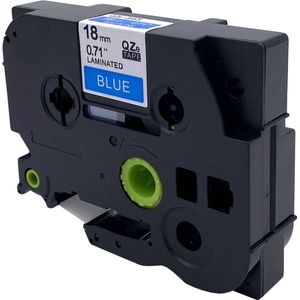 DULA Brother Compatible label tape- Tze-545 - 1 cassette - Brother P-Touch - Wit op blauw - 18mm x 8m