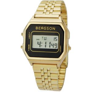 Bergson - Unisex Horloge Retro Watch - Goud - Ø 34mm