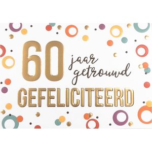 Wenskaart Daisy 60 jaar getrouwd gefeliciteerd