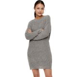 Noisy May - NMSiesta O-Neck Knit Dress - Jurk - Gemêleerd Grijs - Katoen/Polyacryl