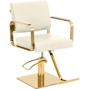 Physa - Otley - Kappersstoel - Crème - Kunstleer - 360 Graden Draaibaar