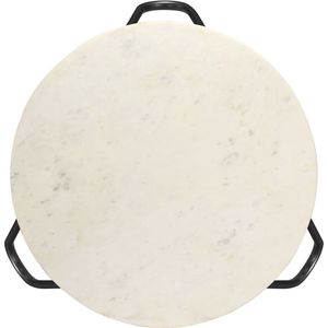 Maison Exclusive - Salontafel 65x65x42 cm echt steen met marmeren textuur wit