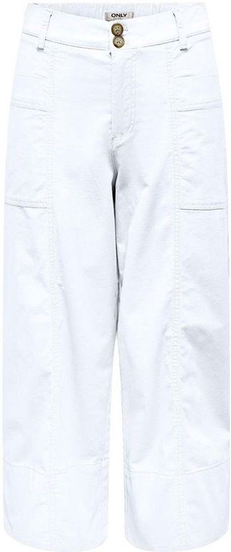 Only - Felis - Culottebroek - Wit - Hoge Taille - Cropped Pasvorm