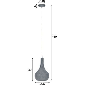 AnLi Style Hanglamp 1x industry concrete kegel