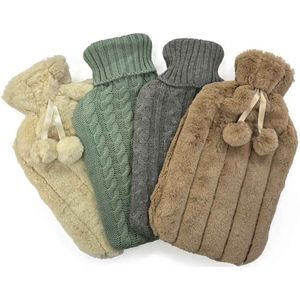 Warmwaterkruik met Gebreide Hoes - Extra Comfortabel - Groen