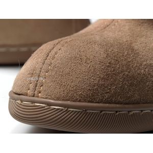 Donja-HD pantoffels-NARVIC-Merino schapenvacht met flexibele zool-maat 36/37 -kleur bruin-handgemaakt in Europa