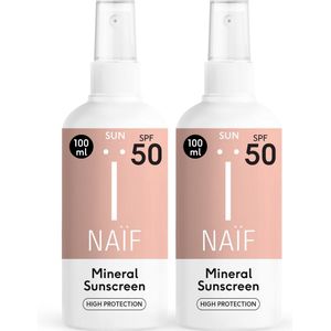 Naïf - Zonnebrand Spray Voordeelset - SPF50 - 2x100ml