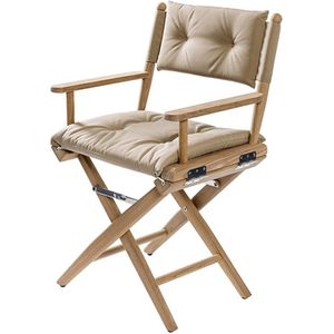 Regisseursstoel Teak DeLuxe met Forza Beige kussenset