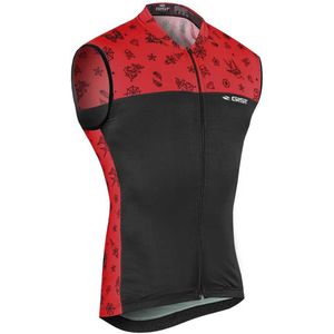 Gist Climber Tattoo Mouwloos Fietstrui Rood,Zwart XL Man