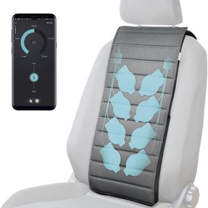 Walser Faurecia Smart Massage Cover, autostoelbedekking met massage met app-besturing en geïntegreerde accu, stoelbedekking voor personenauto's gecertificeerd door de Actie gezonde rug