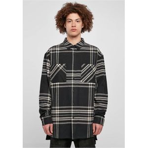 Urban Classics - Long Oversized Checked Summit Overhemd - XL - Zwart