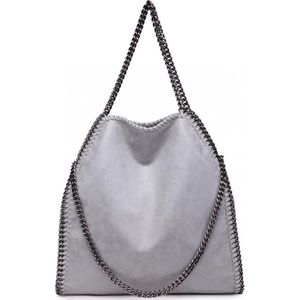 Miss Lulu Schoudertas met Ketting - Handtas - Laptoptas - Hobo-tas - Grijs (S1760 GY)