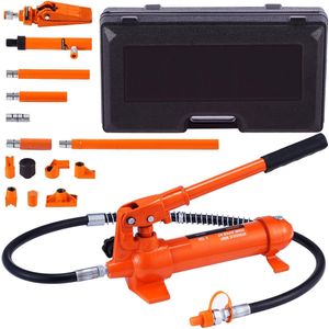 Draagbare Hydraulische Krik, met 1,2 M Olieslang, Carrosseriereparatieset met Opbergkoffer, voor Autoreparatie, Vrachtwagen, Boerderij, 8800 Lbs