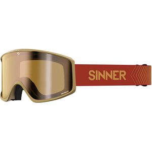 SINNER Sin Valley S Skibril - Zandkleurig - Goudkleurige Spiegellens + Extra Roze Lens