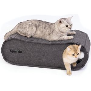 Kattenmand - opvouwbaar vilt kattenhuis - stevig en onderhoudsvriendelijk - 70 x 29 x 24 cm - Grijs
