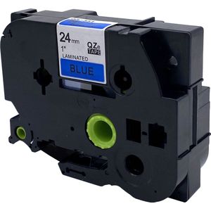 DULA Brother Compatible label tape- Tze-551 - 1 cassette - Brother P-Touch - Zwart op blauw - 24mm x 8m