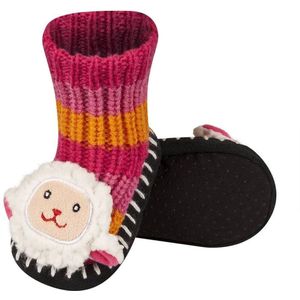 Soxo - Roze Babyslofjes Maat 19-21 – Vrolijk Gekleurde Slofjes met Antislip Zool voor Meisjes (12-18 maanden) - Babyslofjes maat 19-21 - Sloffen voor meisjes met schaapje - Babyslofjes vrolijke kleuren - Schattige babyslofjes voor meisjes