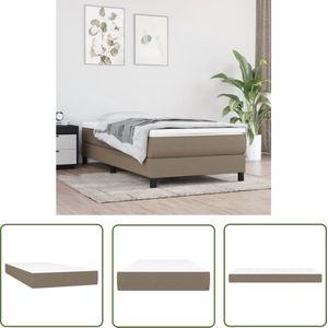 The Living Store Pocketveringmatras 80x200x20 cm stof taupe - Pocketveringmatras - Matras - Slaapcomfort - Pocketveren - Medium Hard
