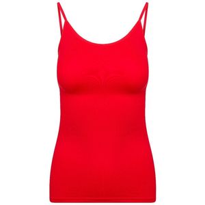 RJ Bodywear Pure Color dames spaghetti top (1-pack) - rood - Maat: L