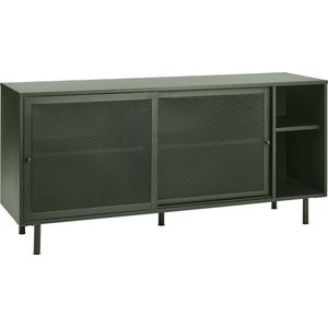 Dressoir Metaal Groen - Schuifdeuren - 45x160x75cm - Veep - Giga Living