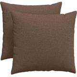 vidaXL - Zitkussens - 2 - pcs - Bruin - 50 - x - 50 - cm - Stof