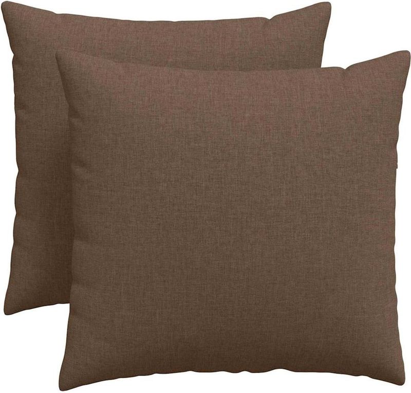 vidaXL - Zitkussens - 2 - pcs - Bruin - 50 - x - 50 - cm - Stof