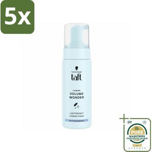 5 x Taft - Caring Volume Wonder - Lightweight Foam - Lichtgewicht lift - 150 ml - Grootverpakking - Haarpoeder - Volumepoeder - Lichtgewicht Lift - Fijn Haar - Dun Haar