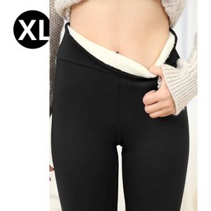 Zwarte thermo warmte legging met fleece voering maat 40-42 voor