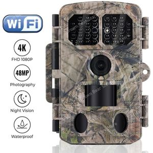 48GB Outdoor WiFi Jacht Trail Camera - 48MP Foto's - 4K Video - Nachtzicht - Bewegingsdetectie - Infrarood Sensor - APP-bediening - Wildlife Camera - IP65 Waterdicht - 128GB Ondersteuning