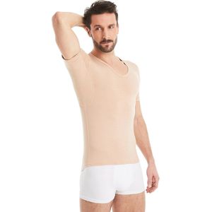 Anti-zweet shirt voor heren met V-hals en geïntegreerde okselpads, onderhemd tegen zweetvlekken