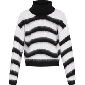myMo - ROCKS - Trui - Zwart/Wit - Col - Gestreept