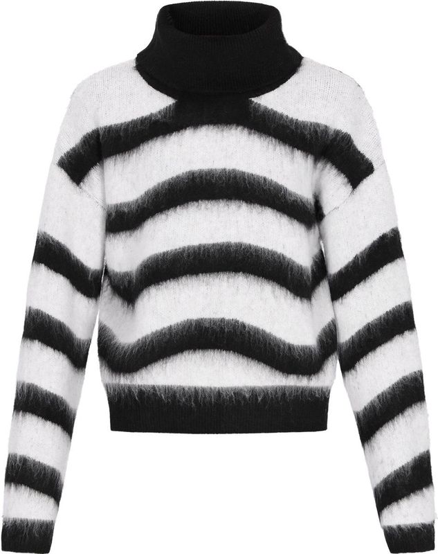 myMo - ROCKS - Trui - Zwart/Wit - Col - Gestreept