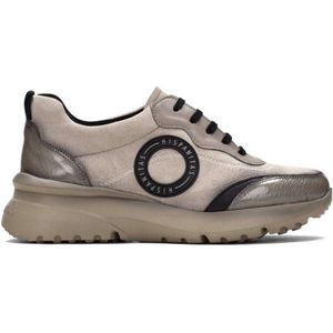 Hispanitas - HI233034 - Leren Pantoffels - Taupe - Plat - Veters