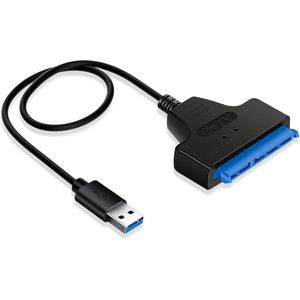 USB 3.0 naar SATA Adapter - 2.5 inch - 50 cm Kabel - Zwart