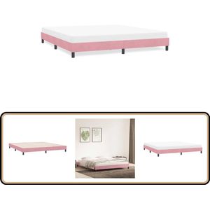 vidaXL Bedframe zonder matras 180x220 cm fluweel roze