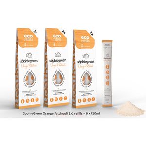 SophieGreen Orange Patchouli Allesreinigers 3x2 navullingen (=6x750 ml)