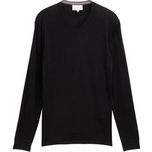 TOM TAILOR - Trui - Zwart - Recht Model - V-hals - Lange Mouw