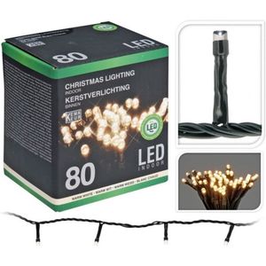 Kerstverlichting 80 Leds - 8 mtr - warm wit