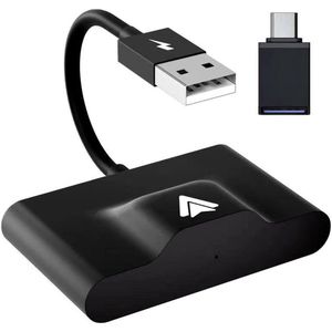 Nieuwe Draadloze Android Autoadapter - Converteer Bekabelde naar Draadloze - Android Auto Draadloze Adapter (Zwart) .