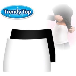 Trendy top Maat S/M Zwart/Wit Nooit meer een blote rug bij bukken