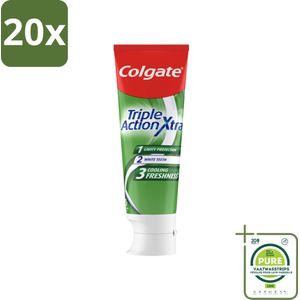 20 x Colgate Tandpasta Triple Action Extra Fresh 75 ml - Grootverpakking - Tandpasta - Colgate - Triple Action - Xtra Fresh - Fluoride