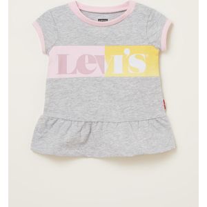 Levi's Jurk met volant en logoprint - Grijs - Maat 62