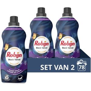 Robijn - Klein & Krachtig Classics - Vloeibaar Wasmiddel - Black Velvet - 2 x 39 Wasbeurten - Voordeelverpakking