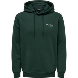 Only & Sons Trui Onsbrett Reg Logo Swt Hoodie 22027855 Darkest Spruce Mannen Maat - M