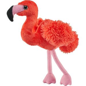 Flamingo vogel knuffeldier - roze - 13 cm - Speelgoed - pluche knuffelbeesten/vogels