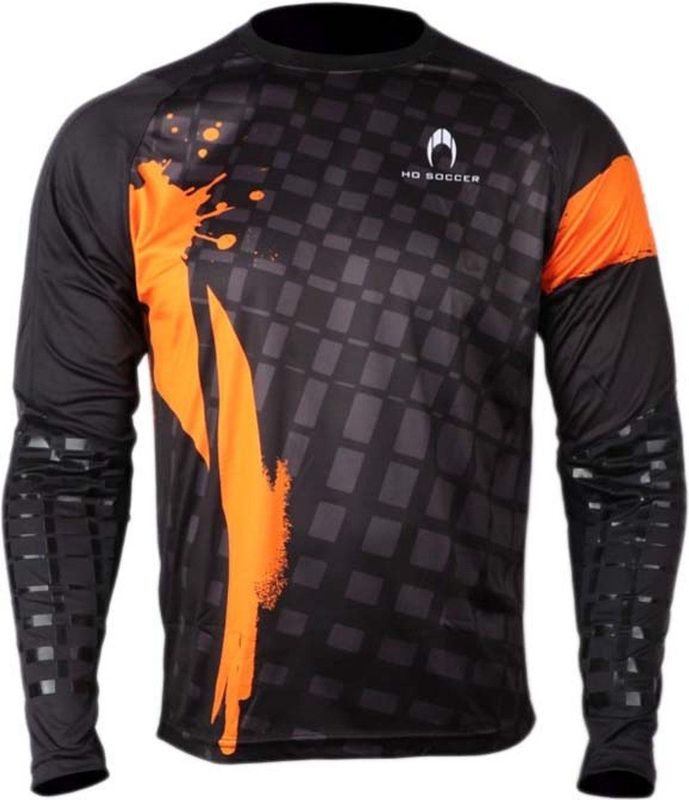 HO Soccer Adikt Pro Orange Blast Keepersshirt met lange mouwen en bekleding, vergemakkelijkt balcontrole, uniseks, kinderen, oranje/zwart, maat 14XS