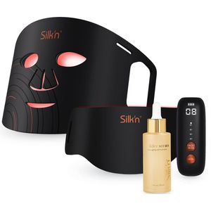 Silk'n LED gezichtsmasker met rood led-lichttechnologie - Promo pack inclusief Builder serum - Huidverjongingsapparaat gezicht en nek - Voor strakke huid met minder rimpels - Anti-aging lichttheraptie - Dual LED Mask
