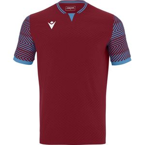 Macron Tureis Shirt Korte Mouw Heren - Bordeaux / Hemelsblauw | Maat: 5XL