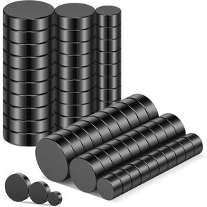 Zwarte koelkastmagneten - Sterke mini-magneten - 60 stuks