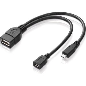 USB OTG Adapterkabel Micro-USB 2.0 met Stroomaansluiting voor Externe Harde Schijven en Apparaten